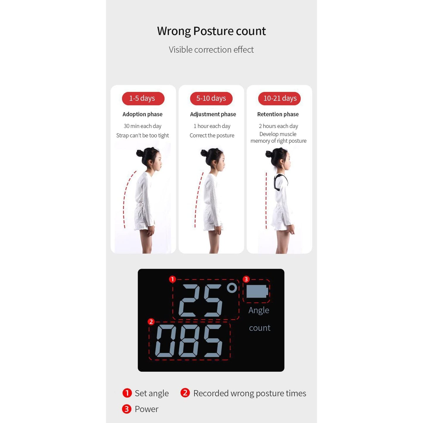 DCYMI Smart Angle-Sensing Posture Corrector - Hunchback & Clavicle Support with Adjustable Back Brace