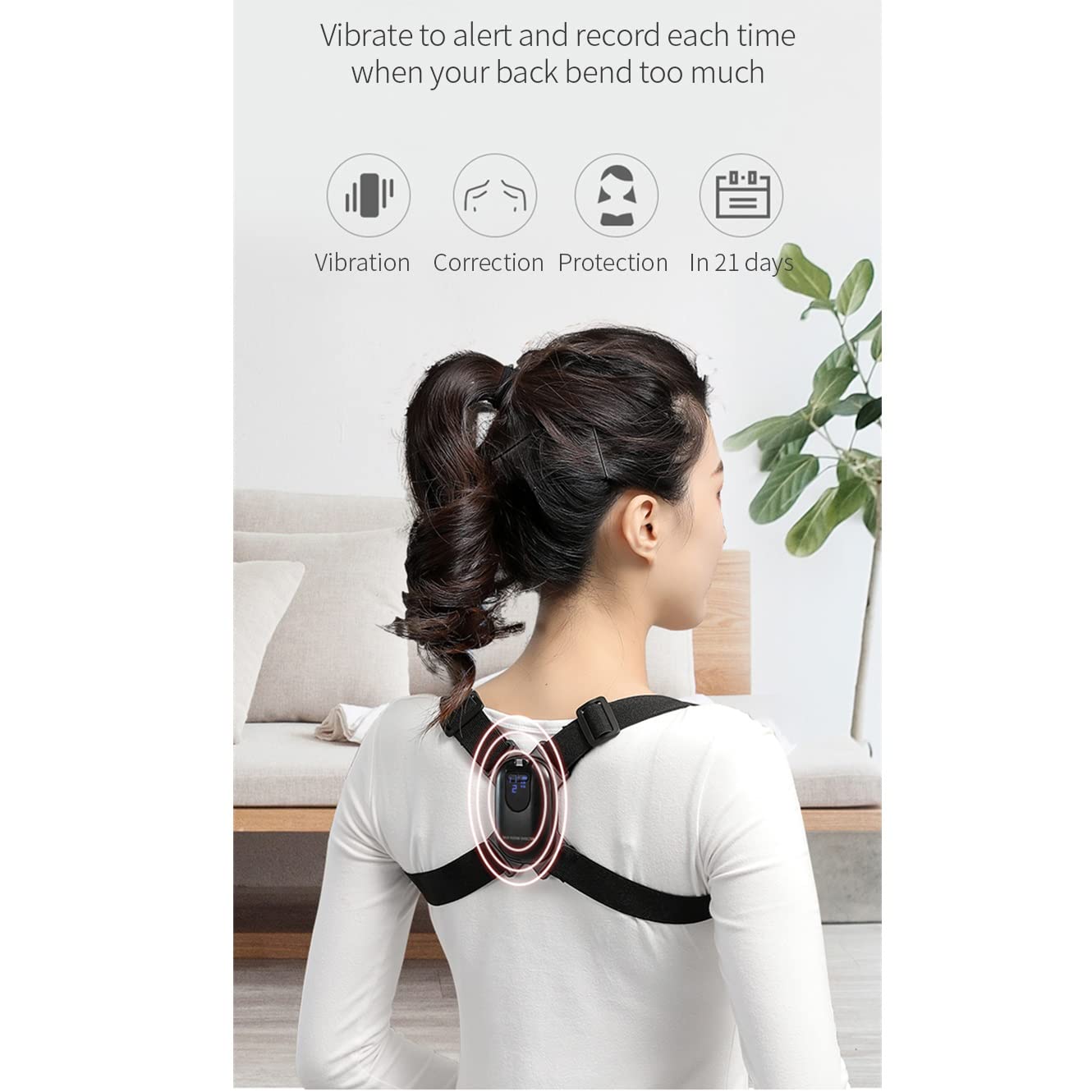 BERHUTJ Smart Adjustable Posture Corrector - Shoulder & Spine Support Brace for Upper Back Alignment